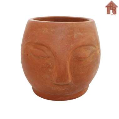 Terakota - Pot Bunga / Pot Tanah Liat / Pot Wajah Bulat D20