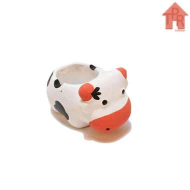 Prakarya Tanah Liat Sapi Asbak Unyu Orange