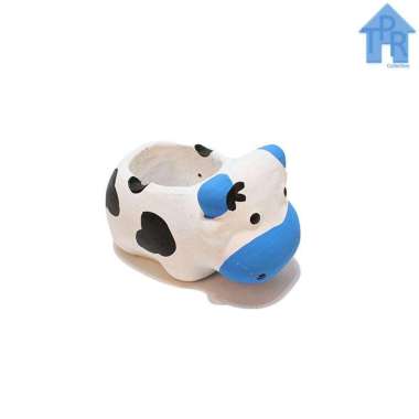 Prakarya  Tanah Liat Sapi Asbak Unyu  Biru