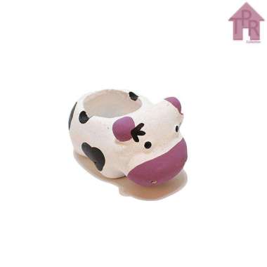 Prakarya  Tanah Liat Sapi Asbak Unyu  Ungu