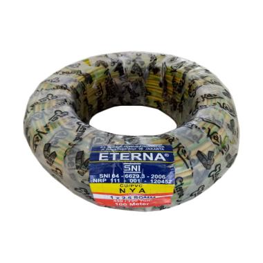 Eterna NYA Kabel Listrik - Kuning Hijau [1 x 2.5/ 100 m]