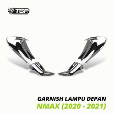 GARNISH LIST LAMPU DEPAN NMAX 2020 2021 TGP MOTOR VARIASI BLACK CHROME 100 % ORIGINAL Multicolor