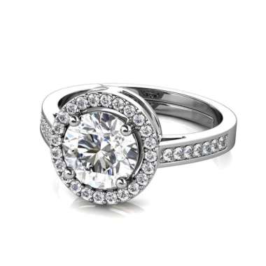 GRA MOISSANITE DIAMOND (Fantaisie Ring) - Cincin 1 carat by Celesta Adjustable