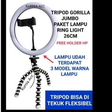 Ring light tripod Lampu Ring light 26cm meja lampu makeup lampu Selfie 100 % ORIGINAL Multicolor