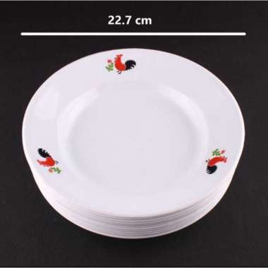 Piring Jago Plastik - 3 Jago - Lebih Tebal - Putih