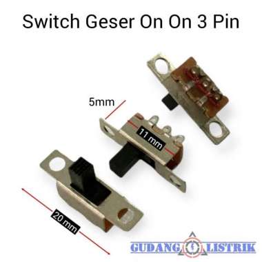 Saklar Geser Kecil Slide Switch Mini On On 3 Pin Kaki SPDT