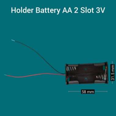Terminal Tempat Baterai Holder Battery AA A2 x 2 Slot Seri Jadi 3V