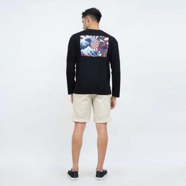 Kaos cotton combed lengan panjang pria unisex houseofcuff Geisha Wave 4XL