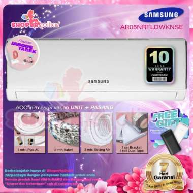 AC SAMSUNG 1/2 PK AR-05 NRFLD + INSTALASI PEMASANGAN R410 - unit only unit + pasang