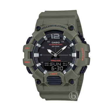 CASIO Analog Digital Telememo Original Jam Tangan Pria [HDC-700/ Original] Army Green