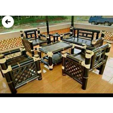 bangku kursi meja bahan bambu ikat rotan