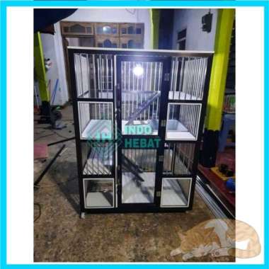 Kandang Kucing Tingkat Pintu 2 Minimalis Bahan Alumunium Murah