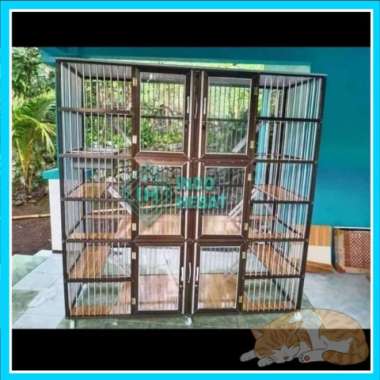 Kandang Kucing Alumunium 3 Lantai Keramik 6 Kamar Minimalis