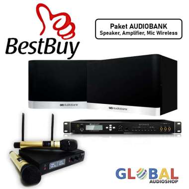 Karaoke Paket Audiobank Prime-X Amplifier Speaker AKS-100 Mic Wireless