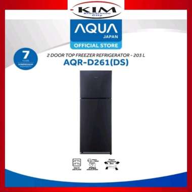 AQUA JAPAN AQR-D261 (DS/LS) Kulkas 2 Pintu - Dark Silver GARANSI RESMI