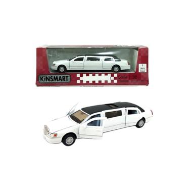 Kinsmart 7001W 19 1999 Lincoln Town Car Stretch Limousine Diecast - White [1:38]