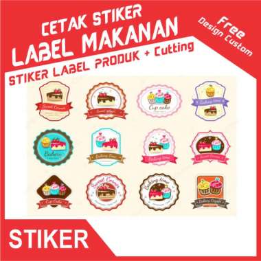 Cetak Stiker Label Makanan Jajana Ringan Free Design Custom