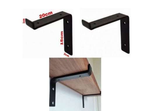 Penyangga Papan Rak Besi Siku Dinding Tebal Plat 4 Mm
