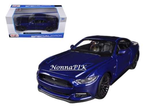 Mainan Diecast Maisto 1:24 2015 Ford Mustang GT Blue