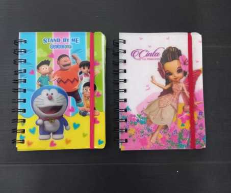 Buku Ring A6 Kiky Doraemon Dan Little Princes / Dikirim Motif Random Motif Doraemon