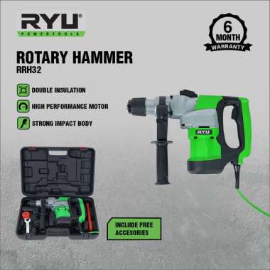 Ryu Rotary Hammer Rrh32 - Mesin Bor Bobok Beton - Perkakas Green