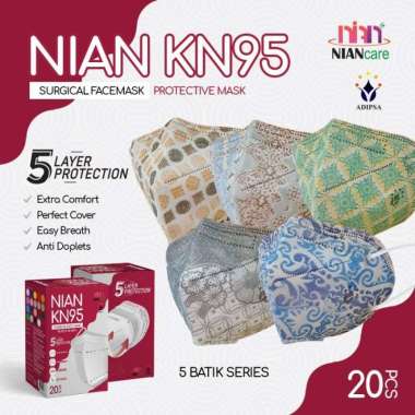 MASKER KN95 MEDIS / MASKER MEDIS 5 PLY / NIAN CARE KN95 - BATIK 5 MOTIF