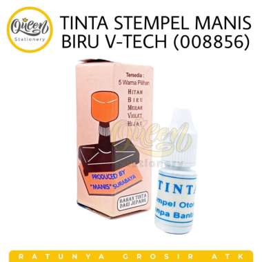 TINTA STEMPEL MANIS V-TEC / ISI STEMPEL / TINTA REFILL STEMPEL BIRU (008856)