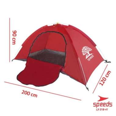 Tenda Camping Tenda Lipat Buka Otomatis 1-2 Orang SPEEDS 018-41 - Merah ORIGINAL 100 % - Multicolor