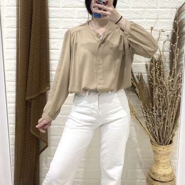 Lokal Fashion - CRINKLE BLUSE // BLOUSE RAYON WANITA CHOCO