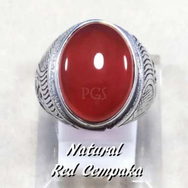 CINCIN BATU AKIK NATURAL MERAH CEMPAKA SIZE KANTORAN TERMURAH RING 10