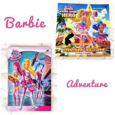 SET isi 2pc Barbie Adventure Pahlawan Video Game Movie Storybook , Starlight Adventure