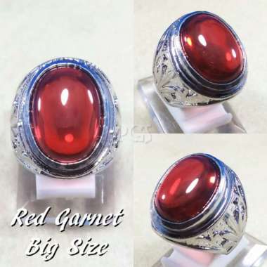 CINCIN BATU AKIK PERMATA RED GARNET BIG SIZE MEWAH DAN TERMURAH RING 6