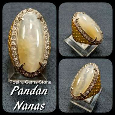 CINCIN BATU AKIK PANDAN NANAS SERAT BETOK MURAH EUY.... RING 10