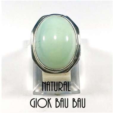 CINCIN BATU AKIK NATURAL GIOK BAU BAU HIJAU TOSCA ISTIMEWA RING 7