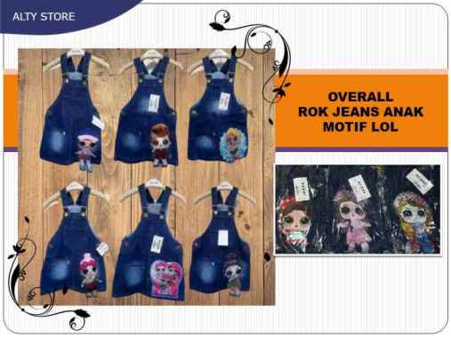 OVERALL ROK JEANS ANAK / OVERALL ROK RIPPED ANAK LOL LED / OVERALL CELANA DENIM ANAK/ OVERALL ANAK P