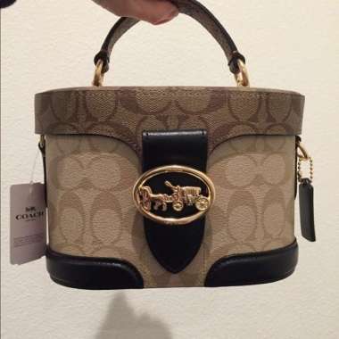 georgie gem crossbody in blocked signature canvas