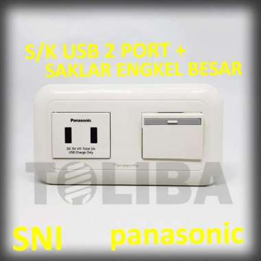 stopkontak usb charge hp+saklar engkel besar panasonic stop kontak sni