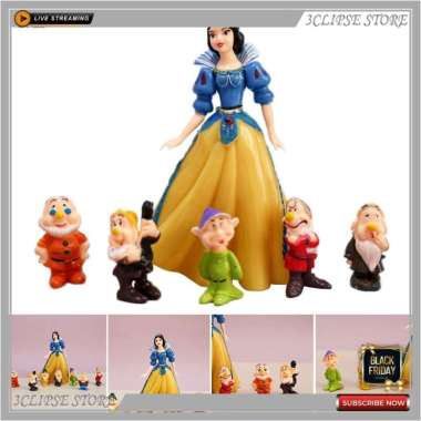 Action Figure Snow White Dan Seven Or Seven Dwarf Kit Dekorasi R