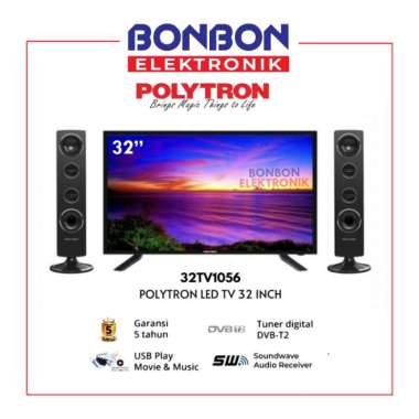 Polytron LED Digital TV 32 Inch PLD 32TV1056 Bluetooth Tower Speaker