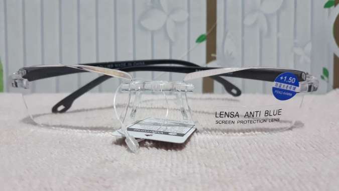 Kacamata baca/Plus Anti blue Pria & Wanita FREE BOX & KAIN BF 9 0 5 +3.00 hitam