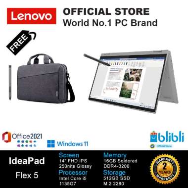 LENOVO IDEAPAD FLEX 5i VLID Core i5-1135G7 MX450 2GB 16GB 512GB WIN11