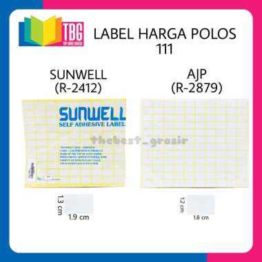 1 PACK KECIL (7 LEMBAR) LABEL HARGA POLOS AJP / STICKER LABEL / SELF ADHESIVE LABELS / LABEL UNDANGA