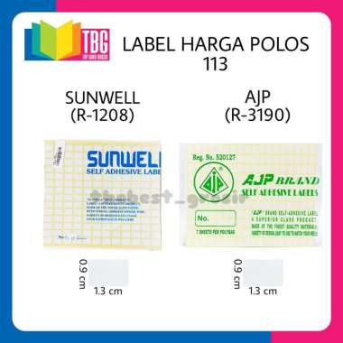 1 PACK KECIL (7 LEMBAR) LABEL HARGA POLOS AJP / STICKER LABEL / SELF ADHESIVE LABELS / LABEL UNDANGA