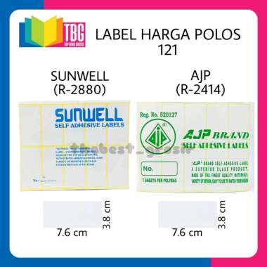 1 PACK KECIL (7 LEMBAR) LABEL HARGA POLOS AJP / STICKER LABEL / SELF ADHESIVE LABELS / LABEL UNDANGA