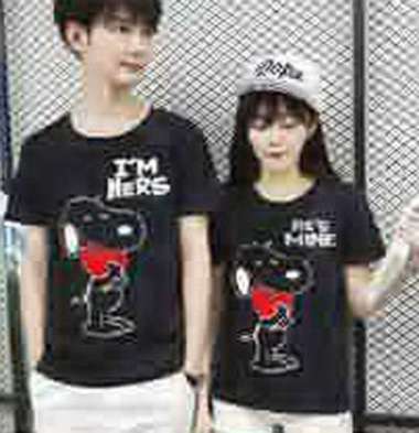KAOS COUPLE PASANGAN REMAJA KAPELAN PACAR KAOS COPLE KOPLE BAJU CAUPLE KOPEL HITAM LUCU 10406
