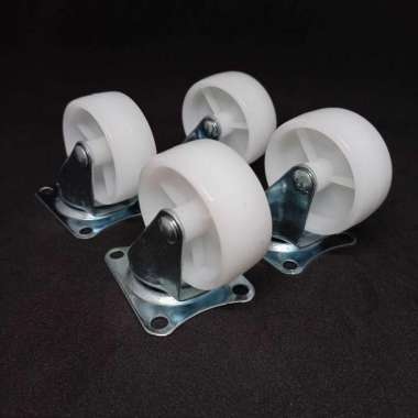 ECS Shop - 1 Set 4 pcs Roda Caster Putih 50mm Roda Etalase Hidup