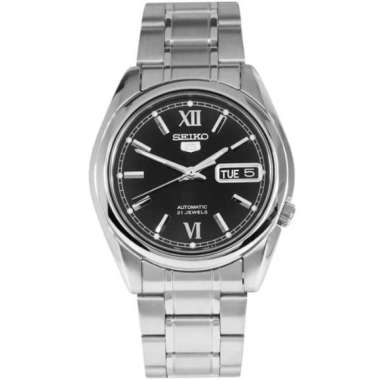 Jam Tangan SEIKO 5 AUTOMATIC Pria SNKL55 SNKL55K1 SilverBlack ORIGINAL