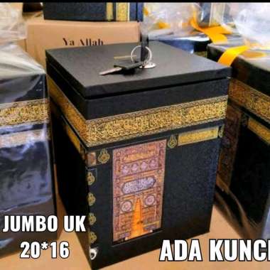 celengan ka'bah besar kunci ukuran jumbo hitam