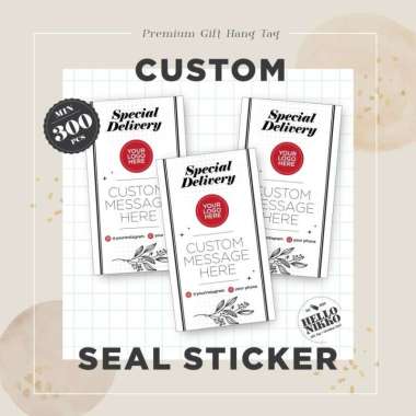 Seal Sticker custom label pengiriman kartu segel kemasan box packaging Orange