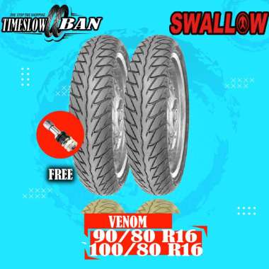 Paket Ban Motor SKYWAVE, HAYATE, NOUVO // SWALLOW VENOM 90/80 - 100/80 Ring 16 Tubeless
